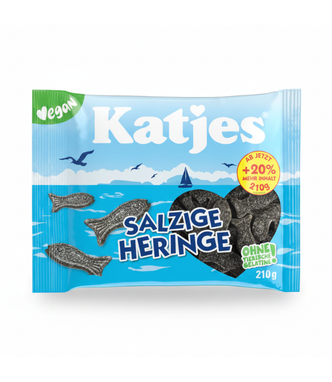 Katjes Salzige Heringe Fruchtgummi in 210 g Tüte, vegane Gelatinefrei