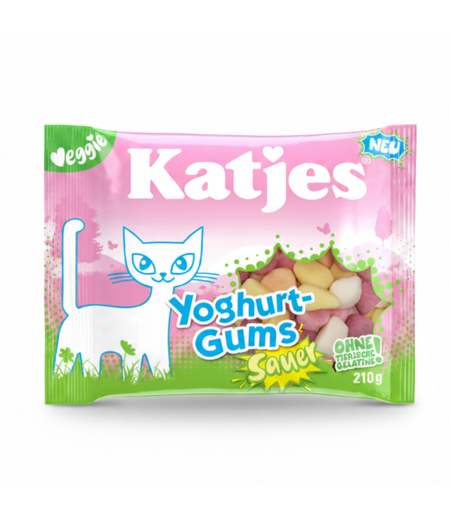 Katjes Fruchtgummi Yoghurt Gums im Beutel, süß-sauer, ohne Gelatine, 210 g