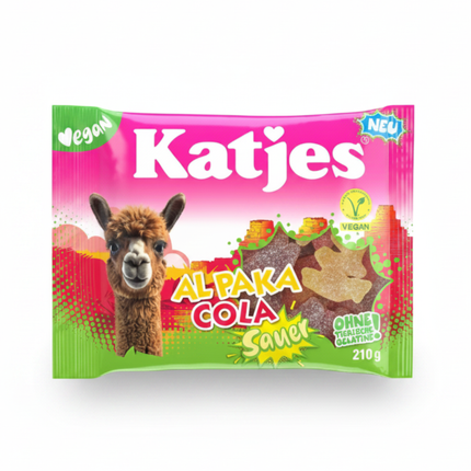 Katjes Fruchtgummi-Tüte Alpaka Cola Sauer, vegan, 210 g