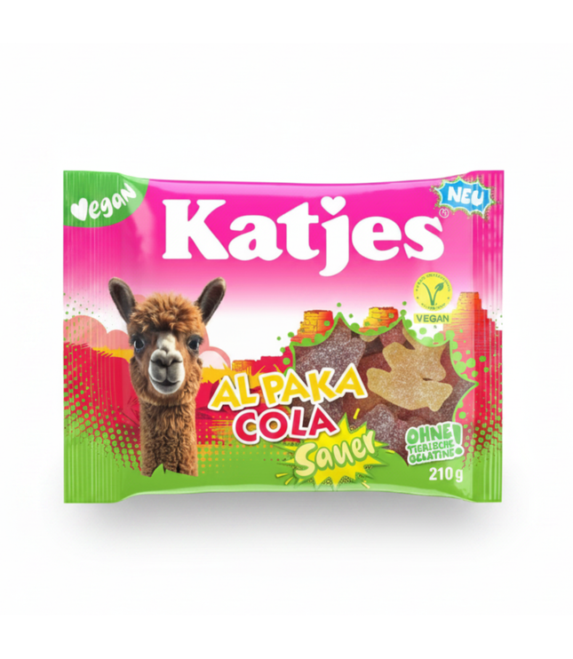 Katjes Fruchtgummi-Tüte Alpaka Cola Sauer, vegan, 210 g