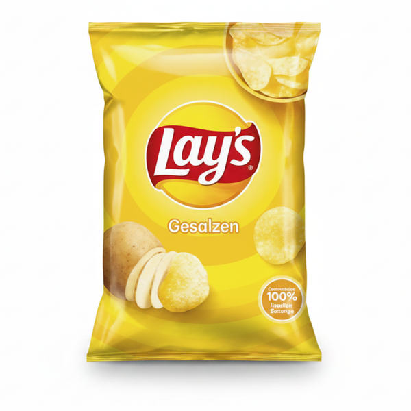 Lay's gesalzene Chips, 35 g, in gelber Tüte