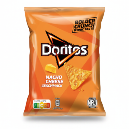 Doritos Nacho Cheese Chips (110 g) in orangefarbenem Beutel
