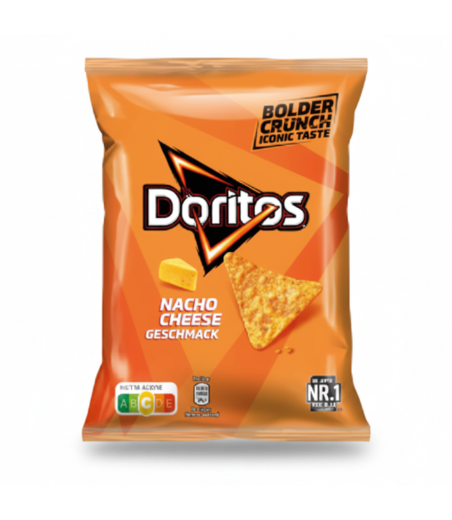 Doritos Nacho Cheese Chips (110 g) in orangefarbenem Beutel