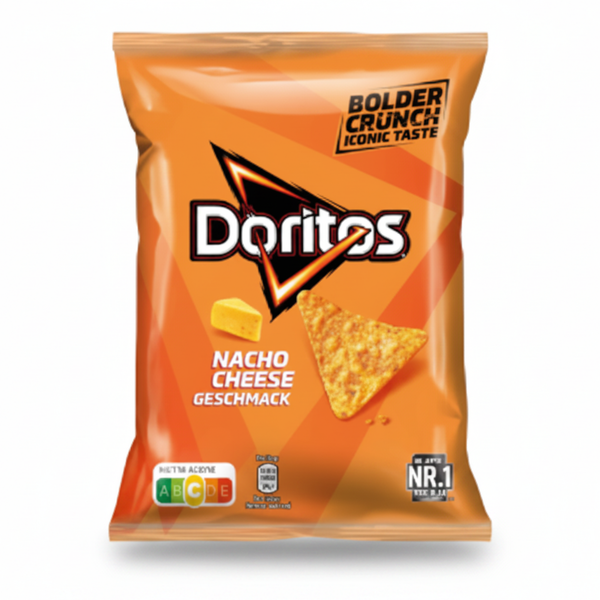 Doritos Nacho Cheese Chips (110 g) in orangefarbenem Beutel