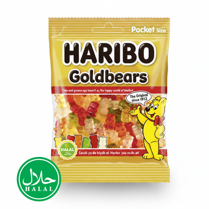 Haribo Goldbären halal Fruchtgummi-Packung, 100 g