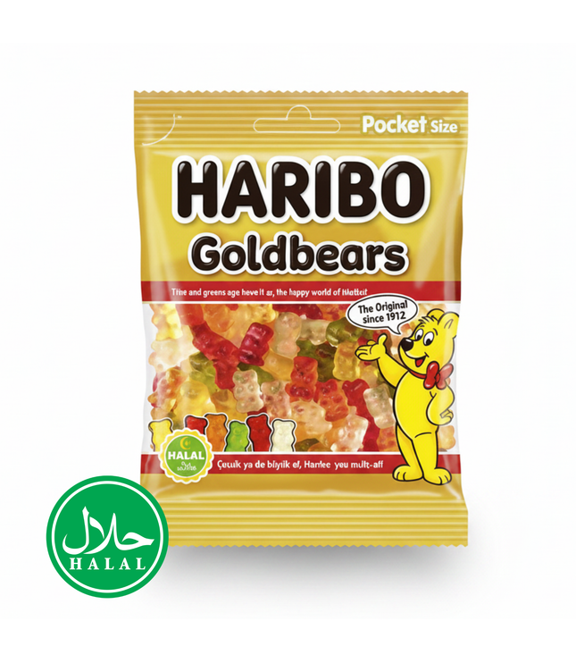 Haribo Goldbären halal Fruchtgummi-Packung, 100 g