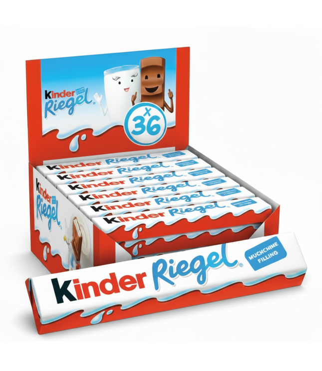 Schokoriegel-Packung Kinder Riegel, 36, Milchcremefüllung, Vorderansicht