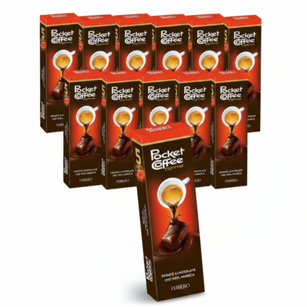 Pocket Coffee Espresso Pralinen, Umverpackungen im Set mit flüssigem Kern