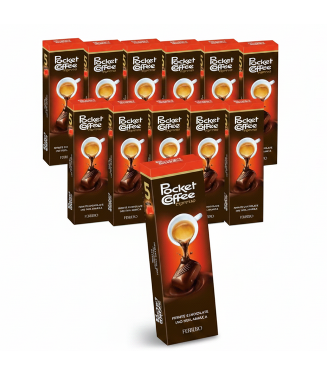 Pocket Coffee Espresso Pralinen, Umverpackungen im Set mit flüssigem Kern