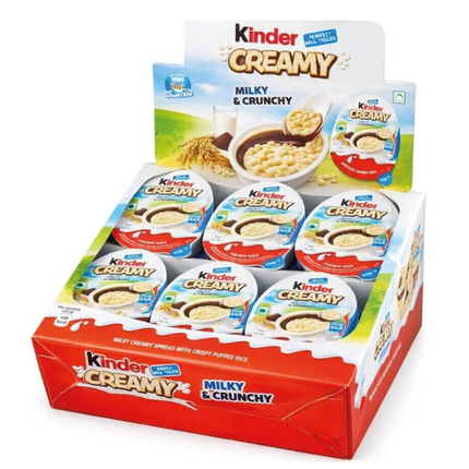 Kinder Creamy Milky & Crunchy Snack-Set, Packung mit 24 Bechern