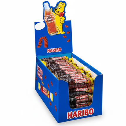 Süßigkeiten-Set Haribo Roulette in blauer Versandbox mit einzeln verpackten Tüten