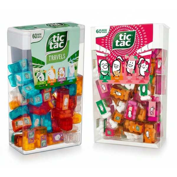 Tic Tac Travels Lilliput Mini-Boxen  – 60er Pack | Mini Dragees