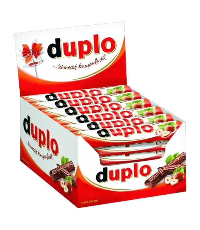 duplo Einzelriegel 40x18,2g – knuspriger Schokoriegel mit feiner Nugatcreme, knuspriger Waffel und zarter Vollmilchschokolade