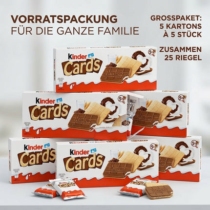 Schokoladenkarten-Vorratspackung mit mehreren Kinder-Cards Kartons im Set