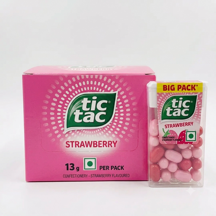 Tic Tac 12er Pack (12 x 13g Display Box) – Minze / Orange / Erdbeere Bonbons Vorratspackung