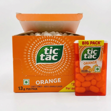 Tic Tac 12er Pack (12 x 13g Display Box) – Minze / Orange / Erdbeere Bonbons Vorratspackung