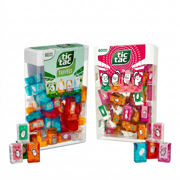 Tic Tac Travels Lilliput Mini-Boxen  – 60er Pack | Mini Dragees