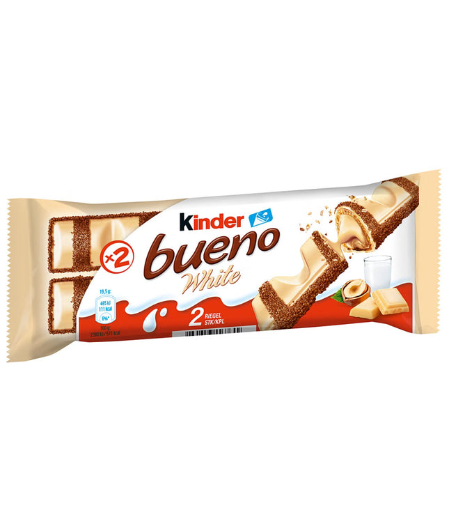 Kinder Bueno - Großpackung mit 30 Packungen a 2 RiegelnWaffel-Riegel mit Schokolade, zarter Knusperhülle und cremiger Milch-Haselnuss-Füllung