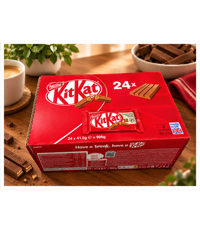 KitKat 24x41,5 g Multipack mit 24 Tafeln, rote Kartonbox und Riegel