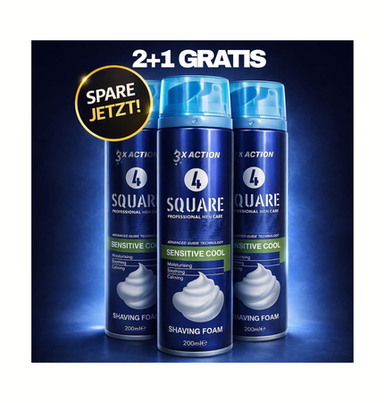 Square Rasierschaum 2+1 GRATIS – Sensitive Cool 3x200ml