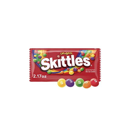 Skittles Original candy bag with colorful S-shaped sweets