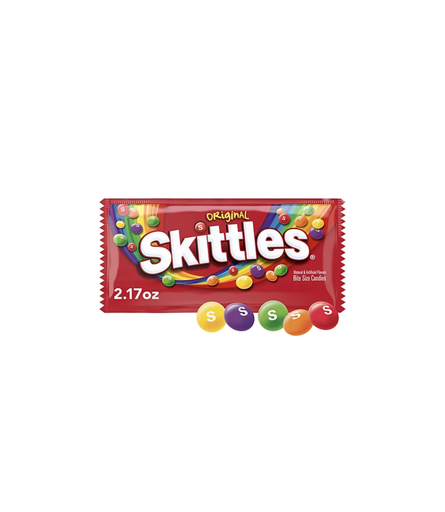 Skittles Original candy bag with colorful S-shaped sweets