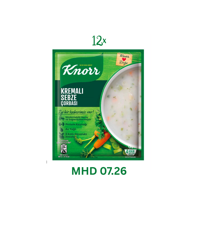 Knorr cremige Gemüsesuppe im Beutel, 12er-Pack, MHD 07.26