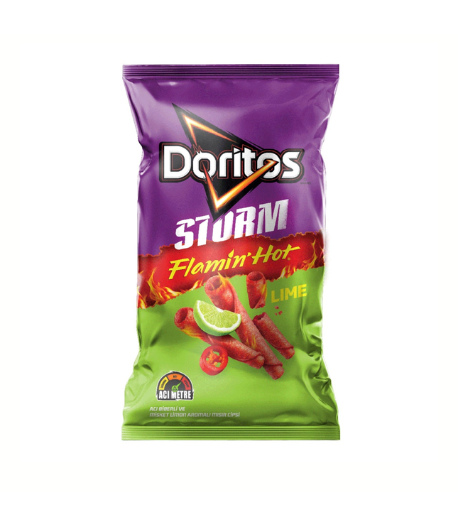Doritos Storm Flamin’ Hot Lime Chipsbeutel, 125 g