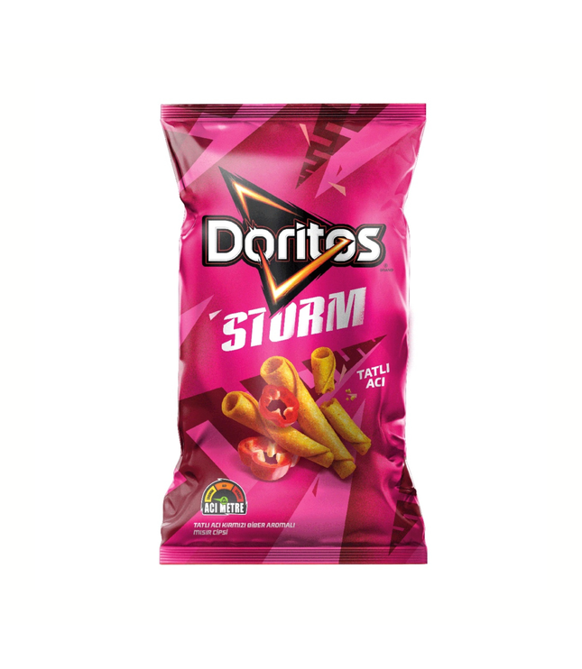 Doritos Storm TATLI ACI Chipsbeutel, 125 g, pinkes Design