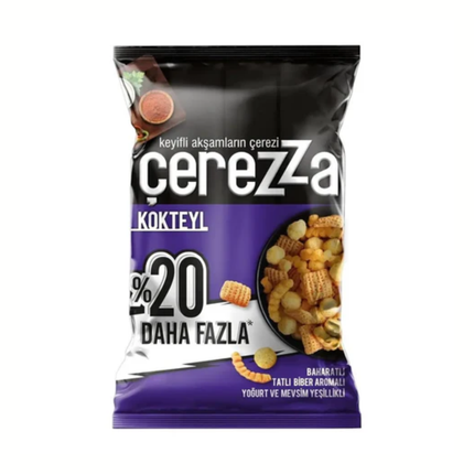 Çerezza Kokteyl 100 g Snacktüte, lila Vorderseite
