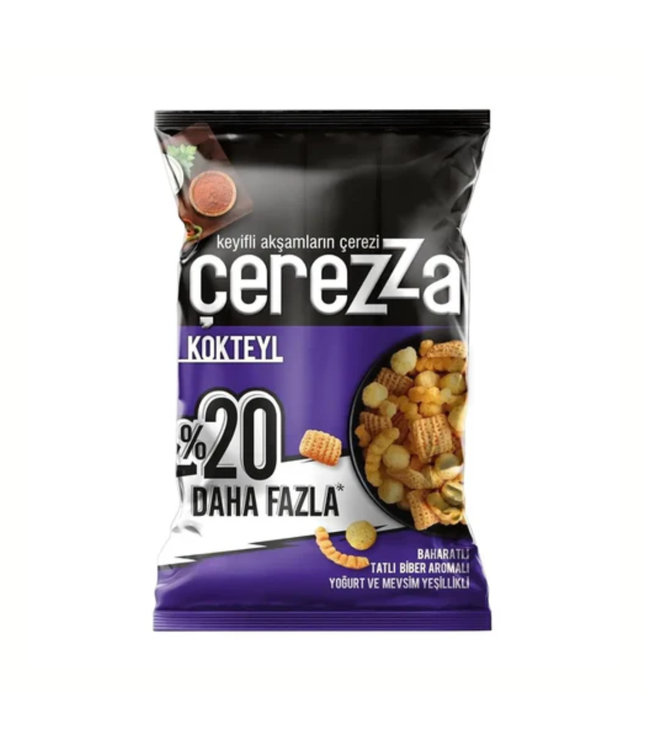Çerezza Kokteyl 100 g Snacktüte, lila Vorderseite