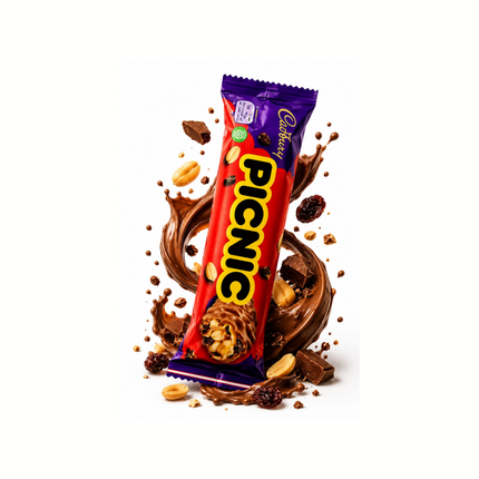 Cadbury Picnic Schokoladenriegel in violetter Packung, 4 g