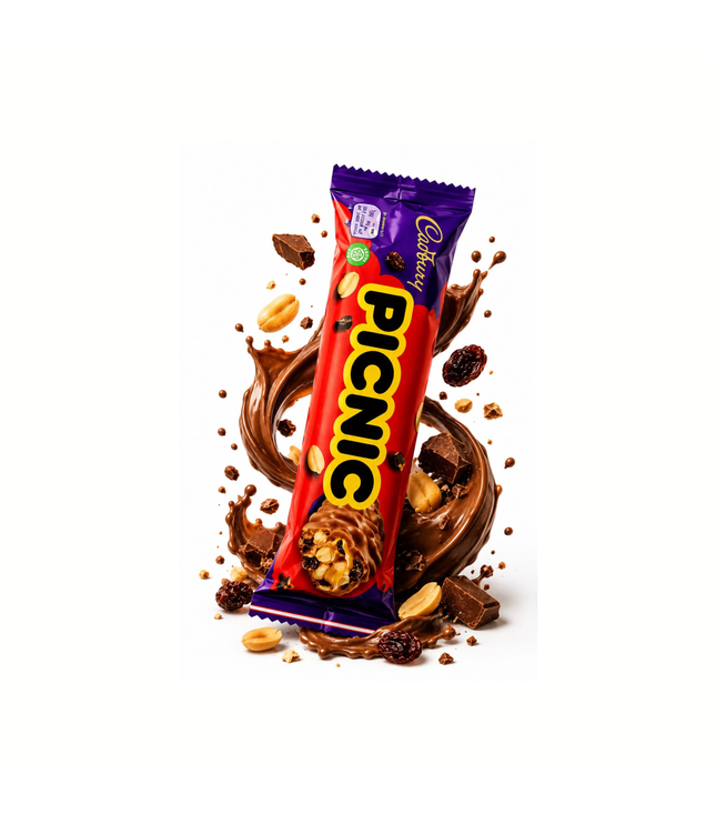 Cadbury Picnic Schokoladenriegel in violetter Packung, 4 g
