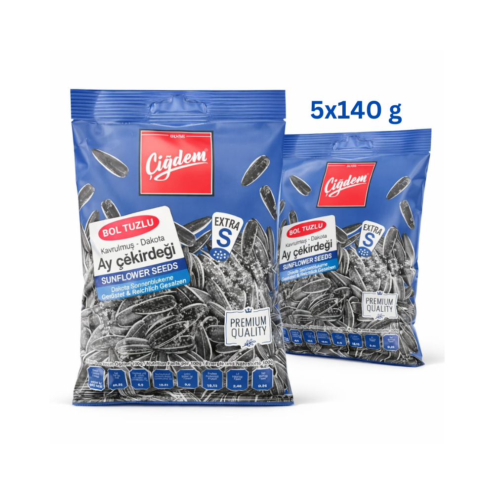 Cigdem Sonnenblumenkerne mit Extra Salz Geschmack 5x140 g