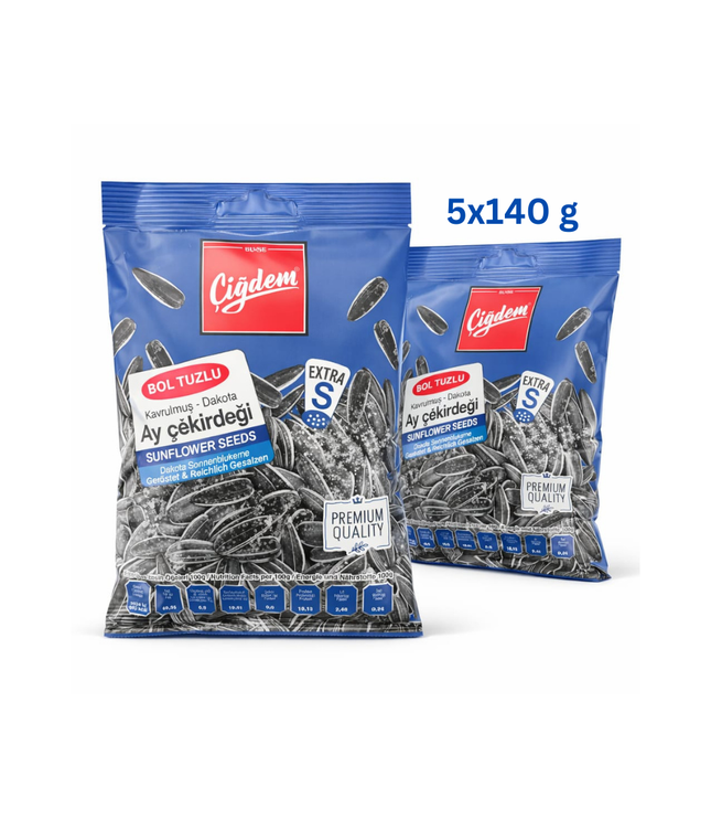 Cigdem Sonnenblumenkerne mit Extra Salz Geschmack 5x140 g