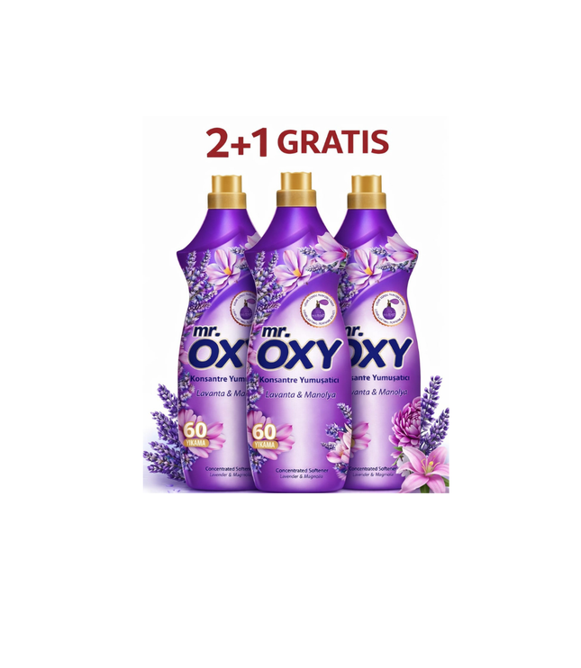 Mr. Oxy Weichspüler Set – 2+1 GRATIS - 3 Düfte – je 60 Waschladungen