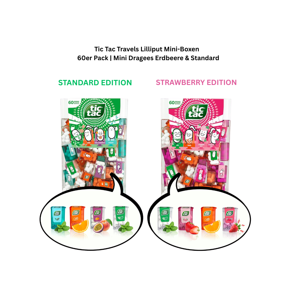 Tic Tac Travels Lilliput Mini-Boxen  – 60er Pack | Mini Dragees