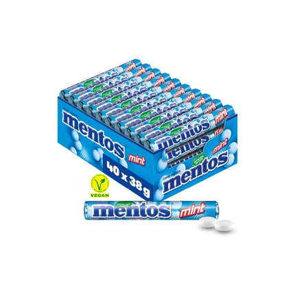 Mentos Mint Kaubonbons Multipack, 40 Rollen (40×38 g), vegan