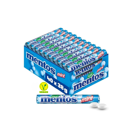 Mentos Kaubonbons Dragees Multipack (40 Rollen)  | Vegane Süßigkeiten