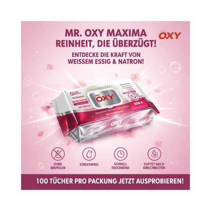 Oxy Allzweckreiniger-Tücher, rosafarbene Packung, 100 Stück