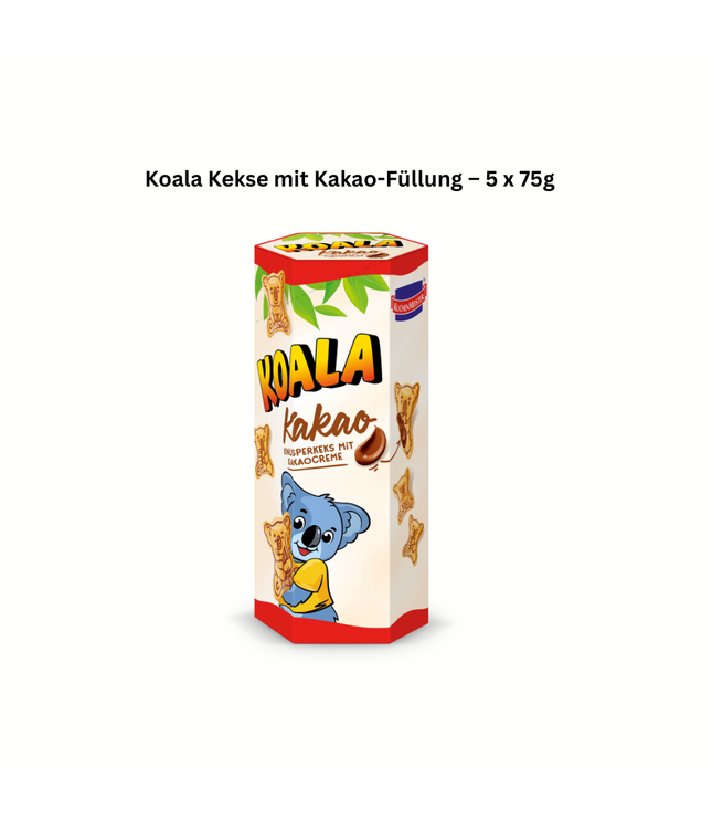 Koala Kekse mit Kakao-Füllung, 5 x 75 g