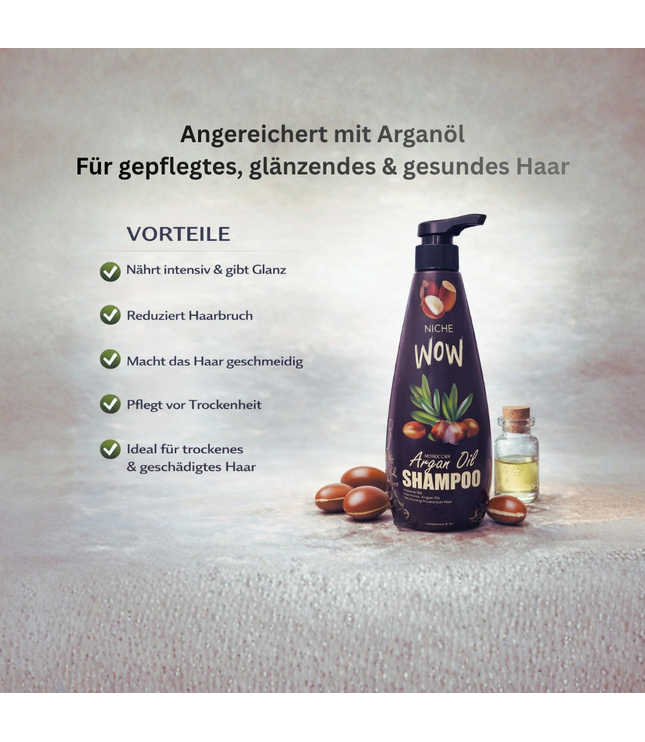Arganöl-Shampoo 1000 ml: dunkelviolette Spenderflasche