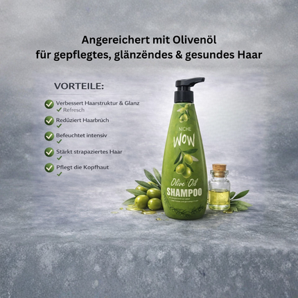 Olivenöl-Shampoo 1000 ml: grüne Spenderflasche