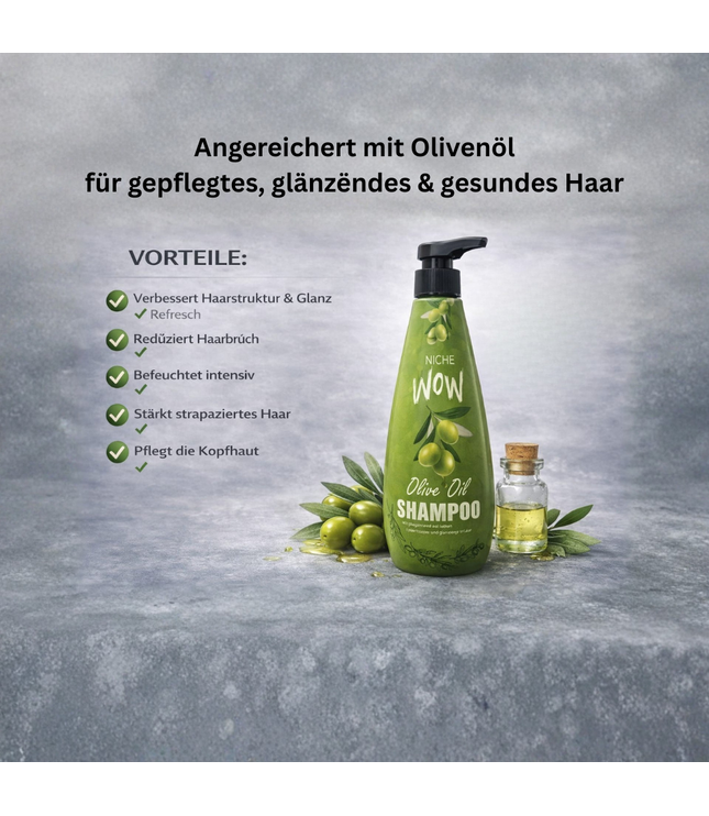 Olivenöl-Shampoo 1000 ml: grüne Spenderflasche