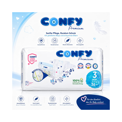 CONFY Premium Baby-Pants Größe 3 midi, 26 Stück