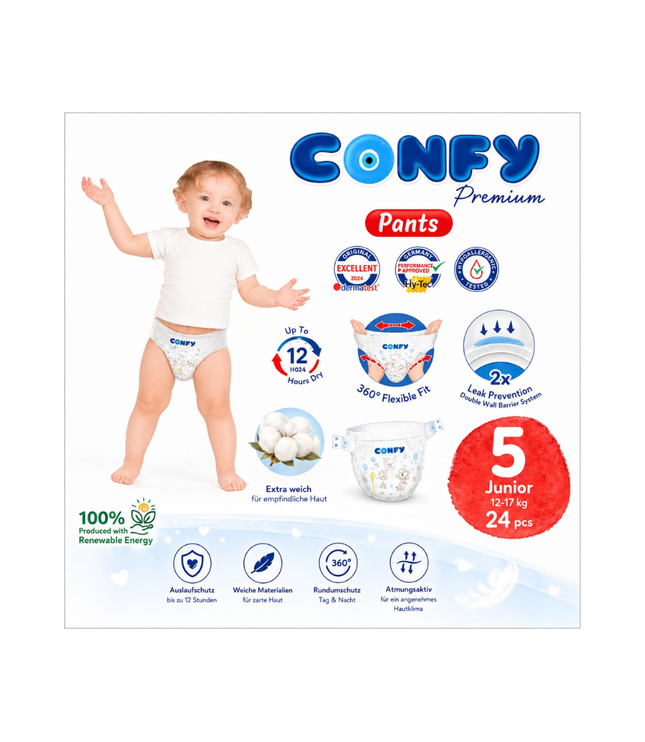 CONFY Premium Baby-Pants Größe 5 Junior, 24 Stück