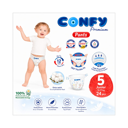CONFY Premium Baby-Pants Größe 5 Junior, 24 Stück