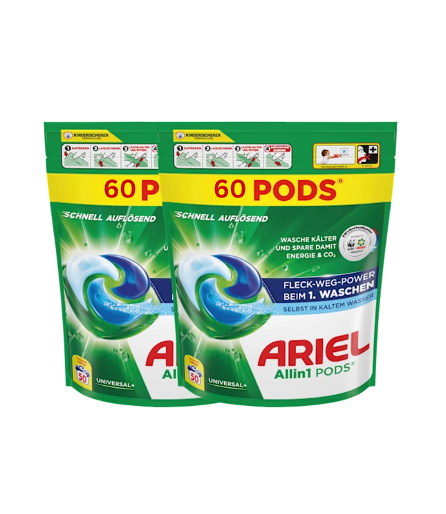 ARIEL All-in-1 Pods 2er Pack Grün: 120 Pods, Waschmittel-Kapseln