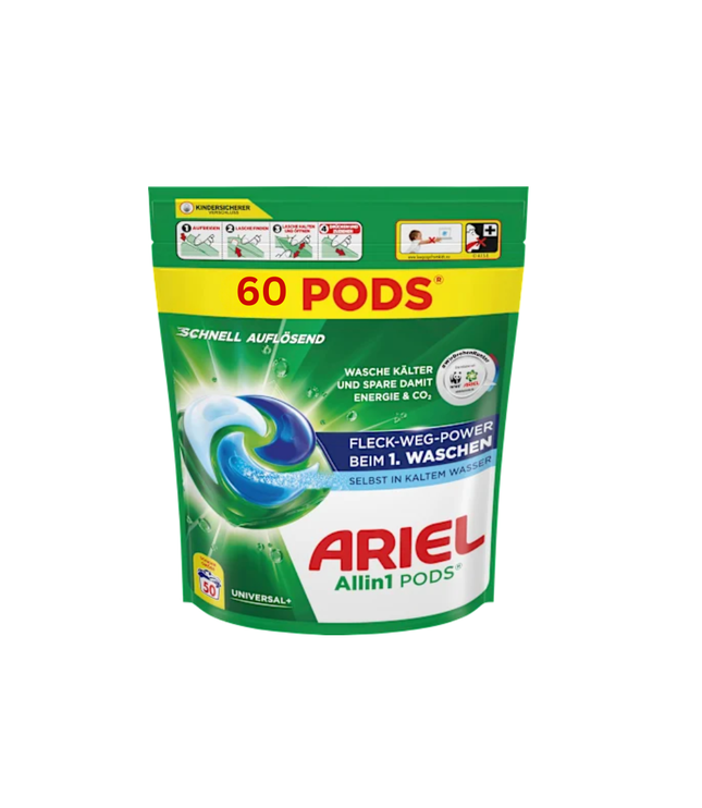 ARIEL All-in-1 Pods 1er Pack Grün: 60 Pods, Waschmittel-Kapseln