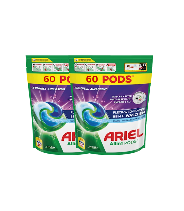 ARIEL All-in-1 Pods 2er Pack Lila: 120 Pods, Color+ Waschmittel-Kapseln